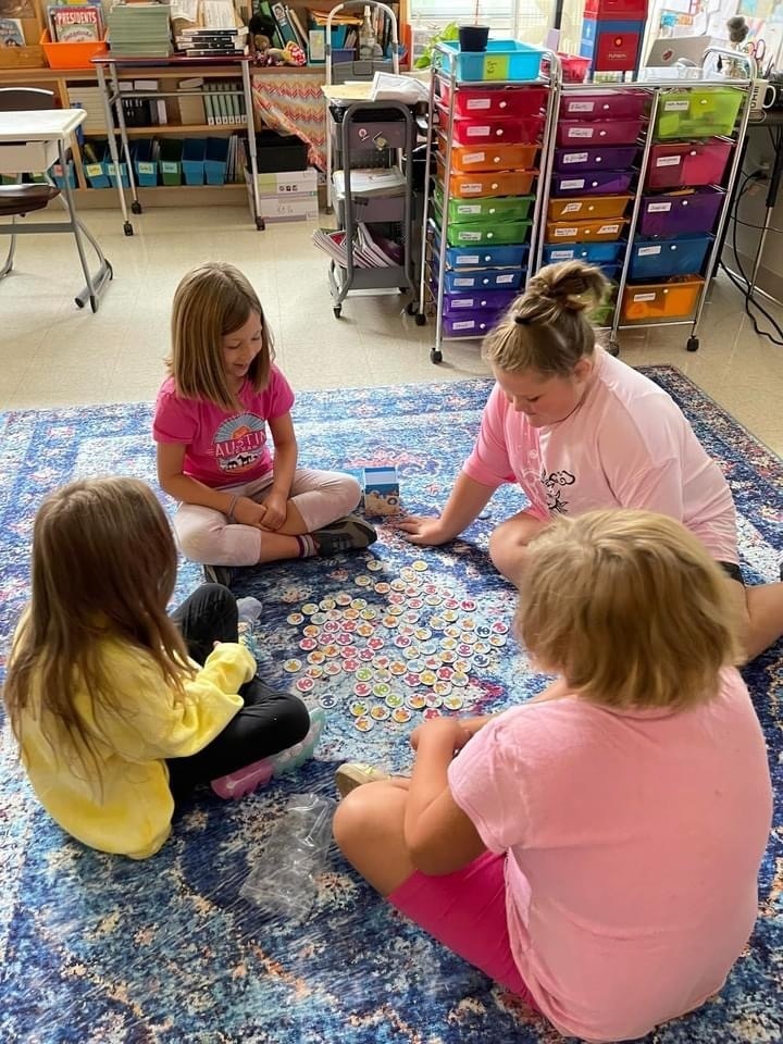 third graders playing a game