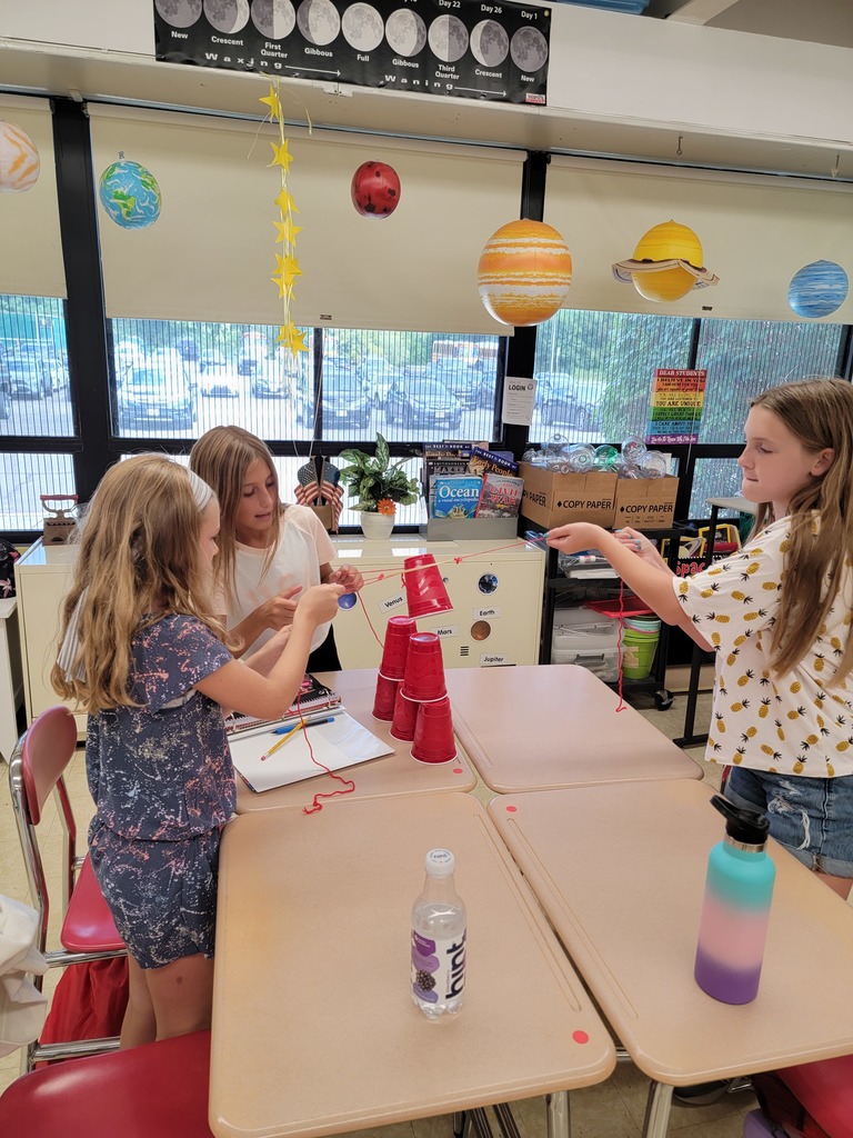 These girls rocked the cup stacking challenge! 