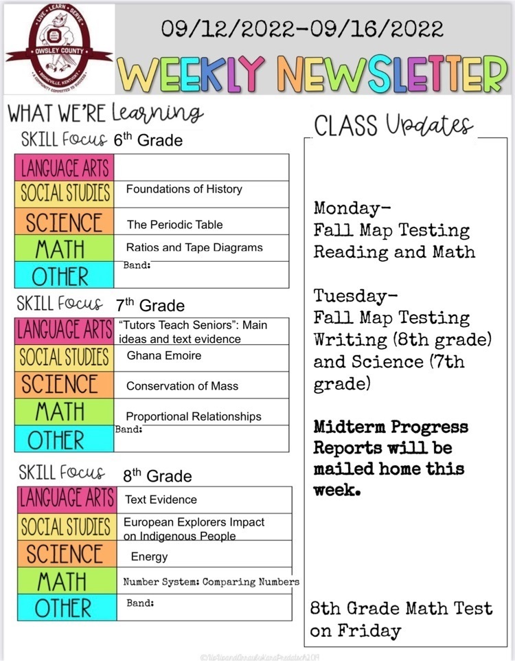 OCMS Weekly Newsletter
