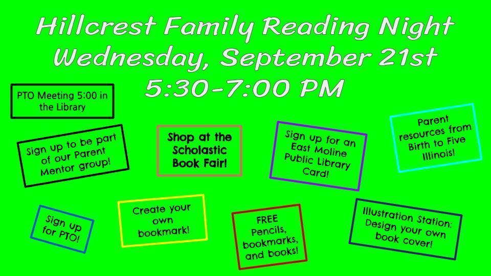 family reading night flyer