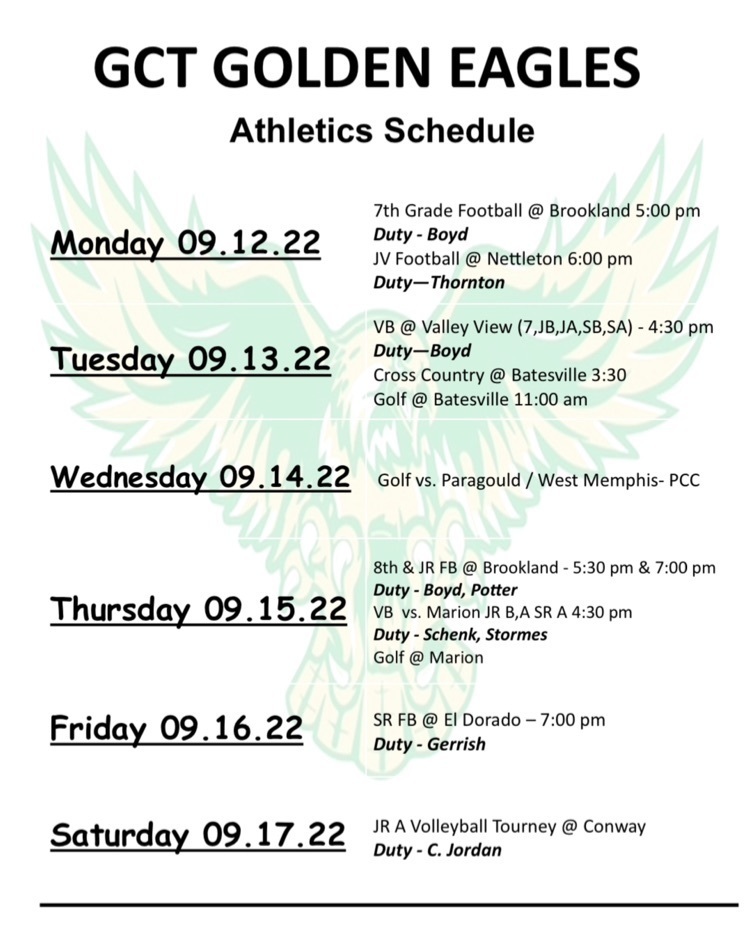 Athletics Schedule