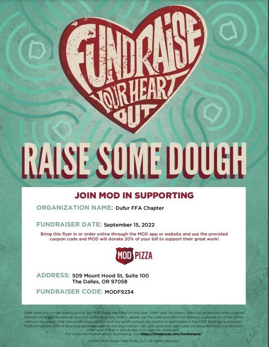 MOD Pizza Fundraiser Flyer
