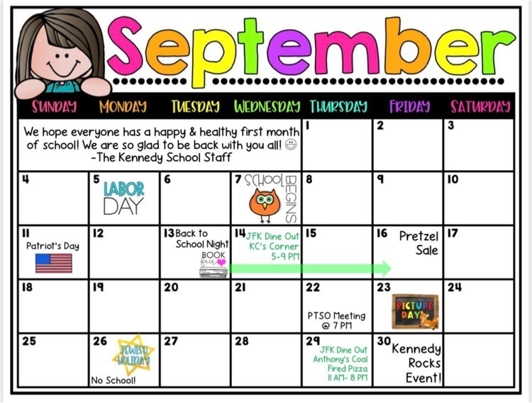 September JFK calendar