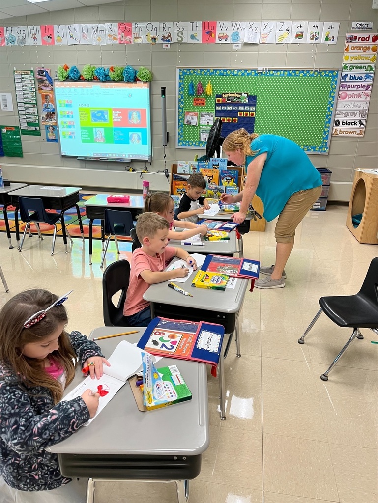 Students learning to read