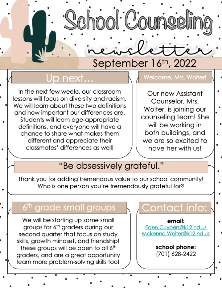 Counseling newsletter