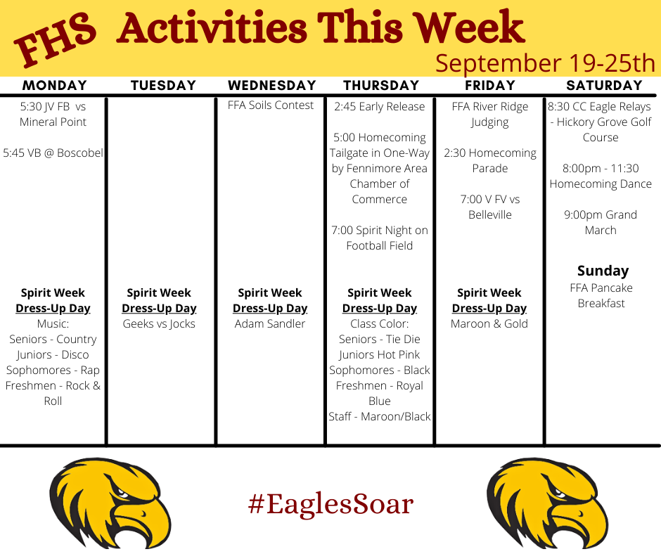 calendar view of activities