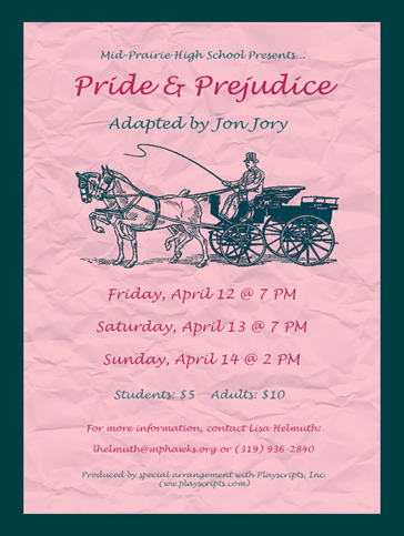 Pride & Prejudice play flier