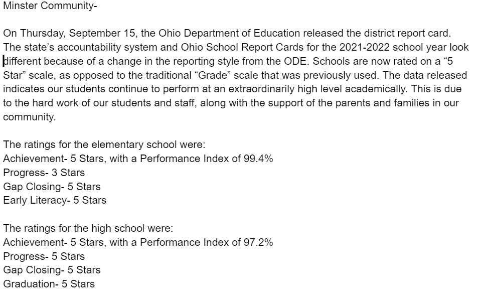 Report Card Letter- 1
