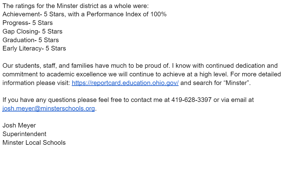 Report Card Letter- 2