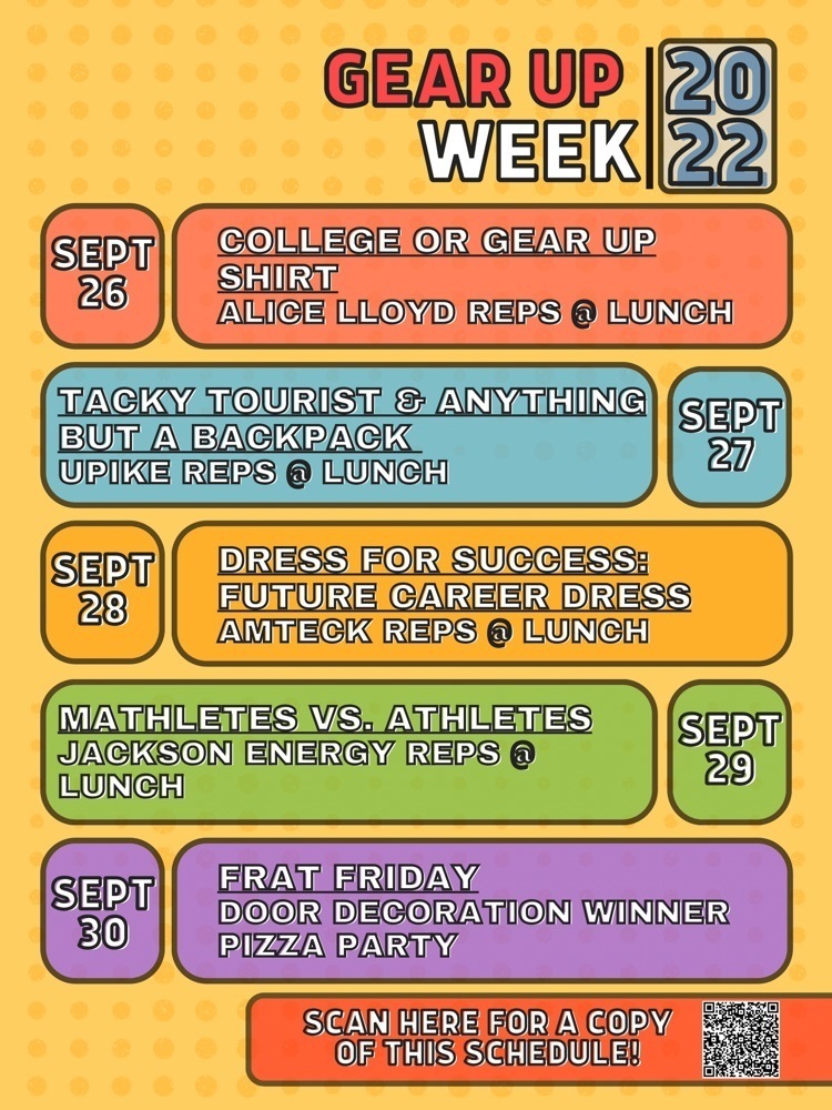 GU Week schedule