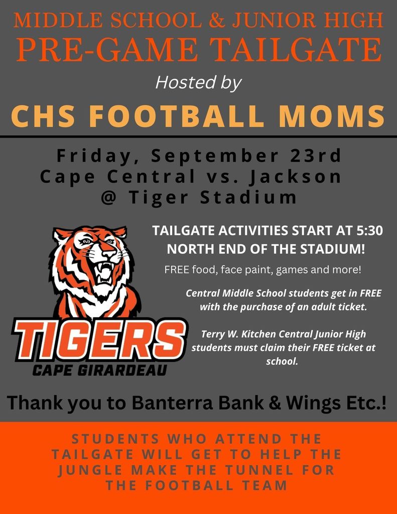 Pre-Game Tailgate Friday, September 23rd