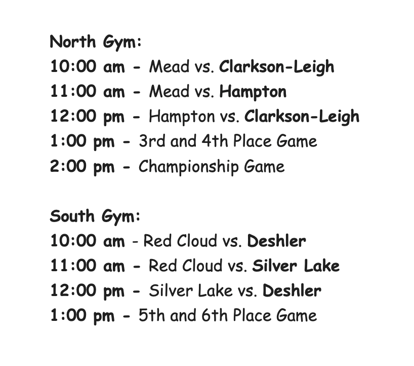 Tournament Schedule