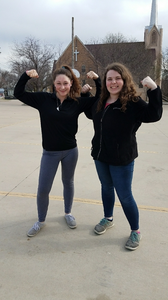 Gabby and Ashley just stepped up to help a community member in need with yard work!