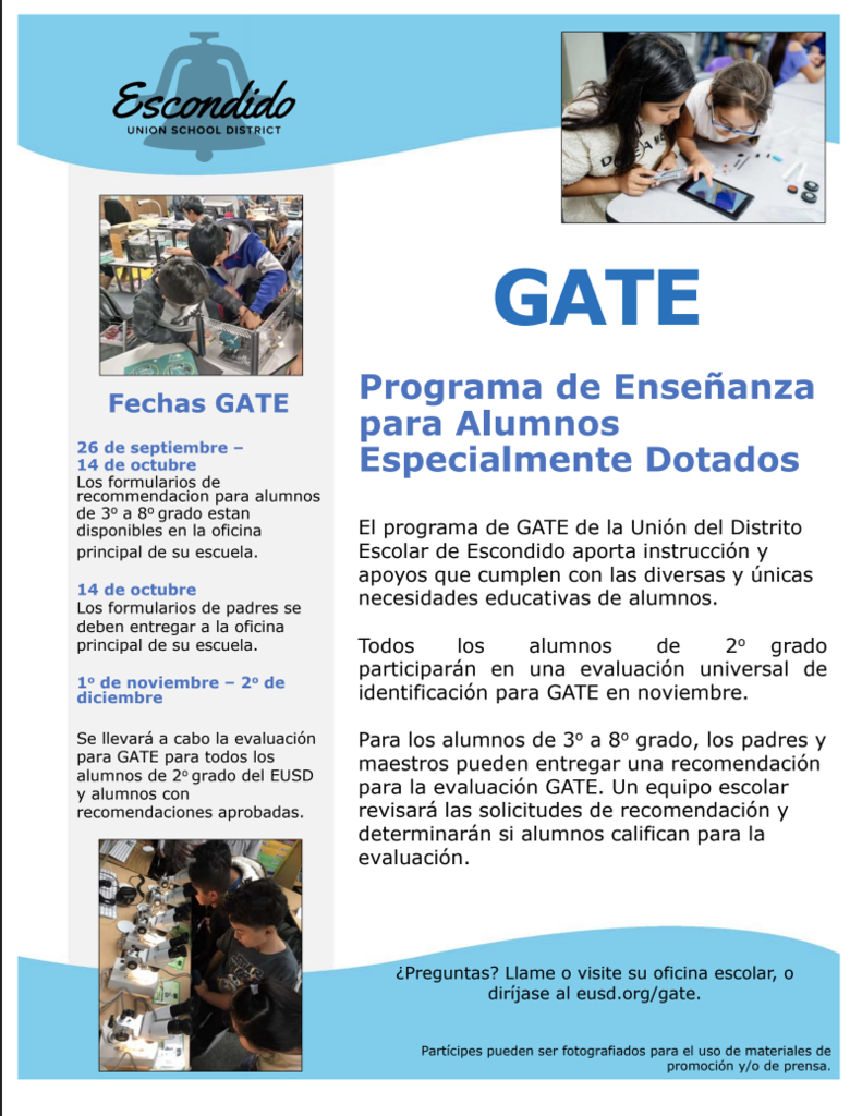 GATE Flyer Spanish