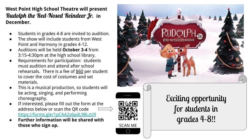 Rudolph audition opportunity 