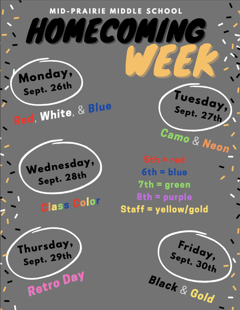 Middle school dress up days
