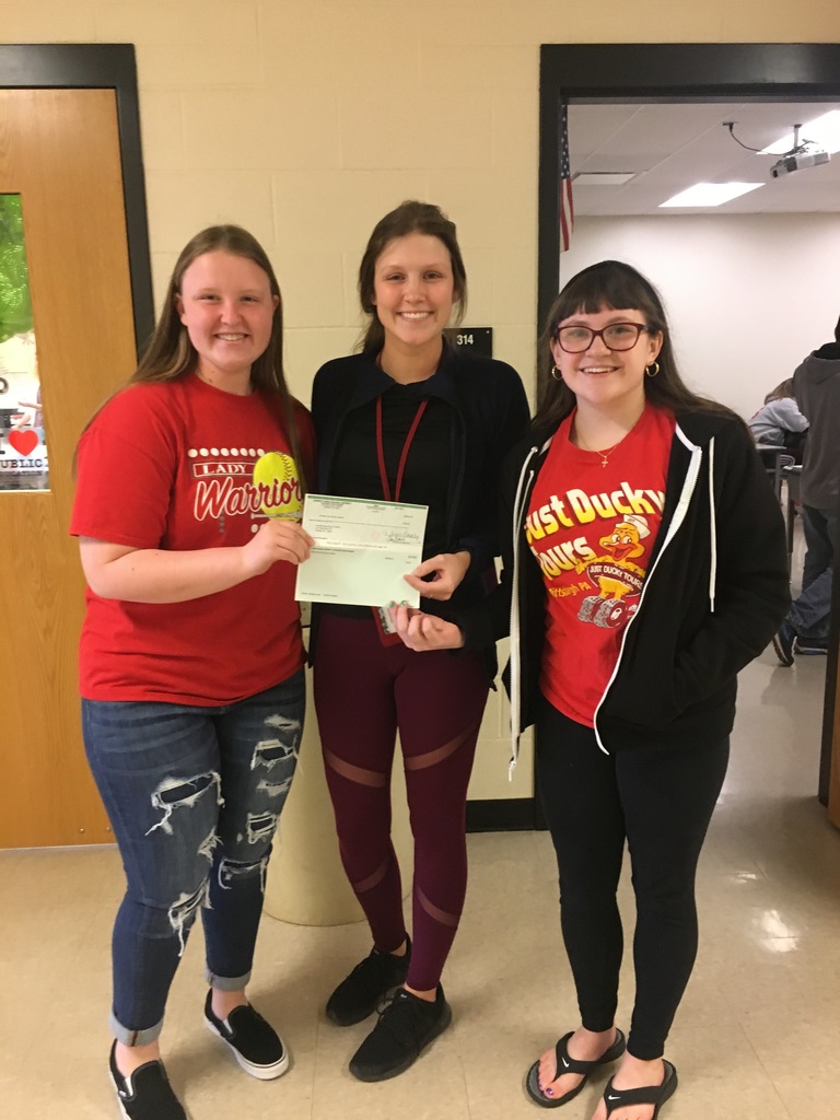 NJHS donating $100 to the Tom Waltman Memorial Weight Room Project