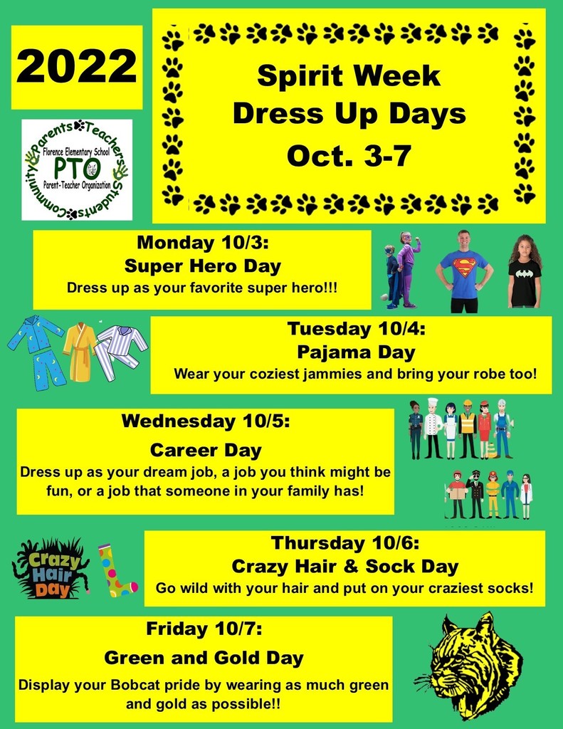 Elementary Spirit week dress up days