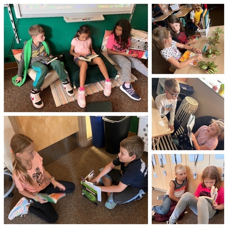 students reading