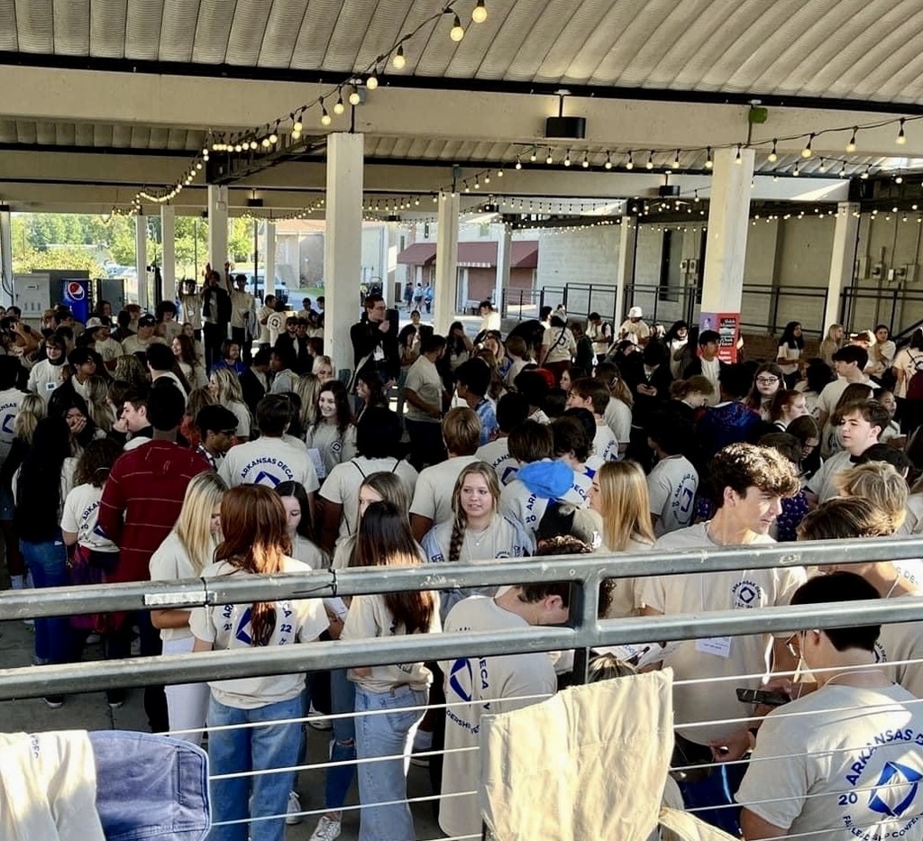 group shot of students milling around