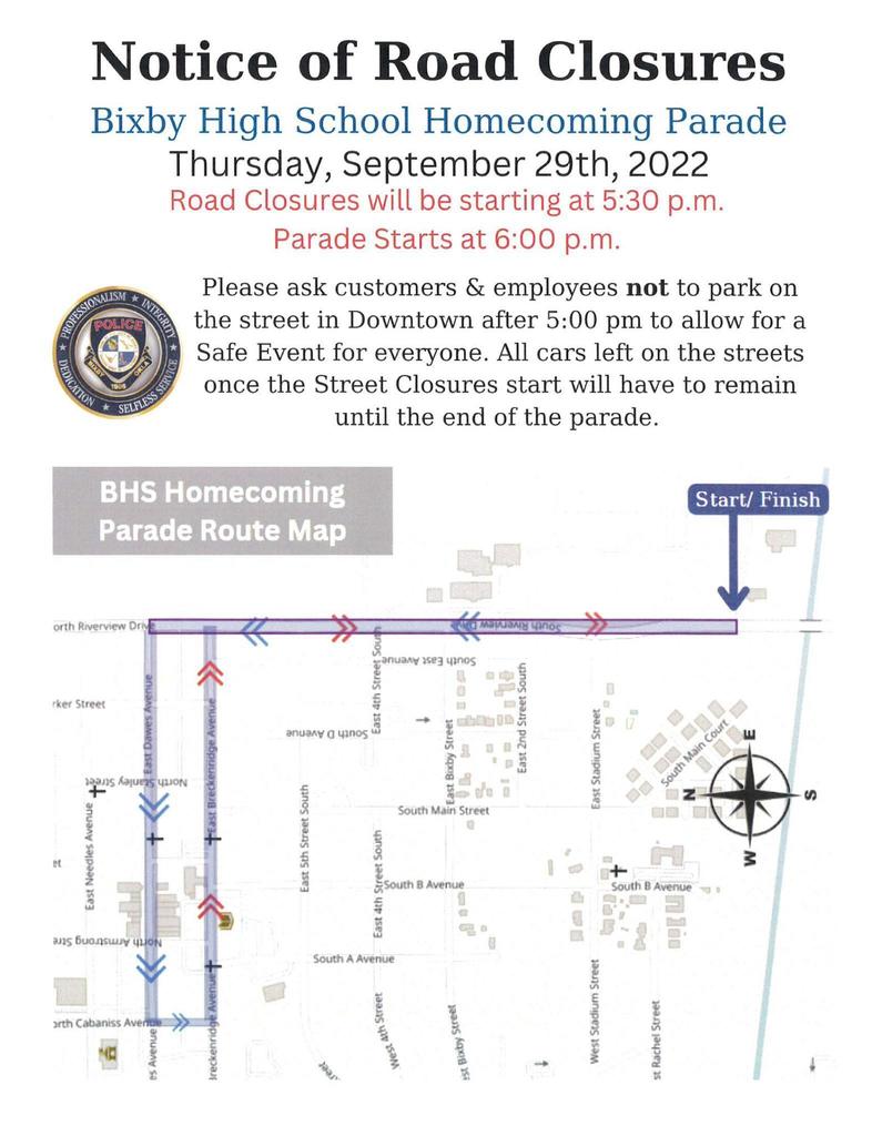 hoco parade route