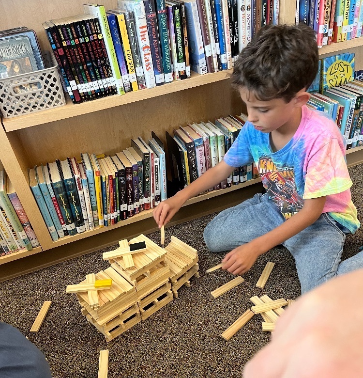 students building