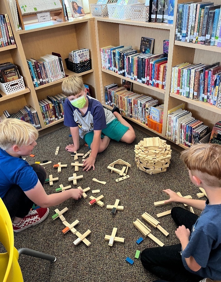students building