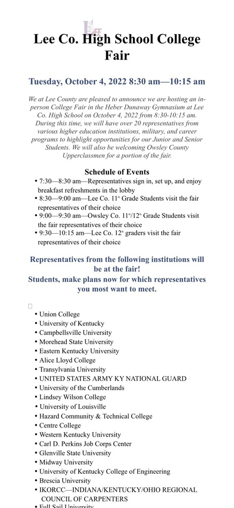 College Fair @ Lee Co  