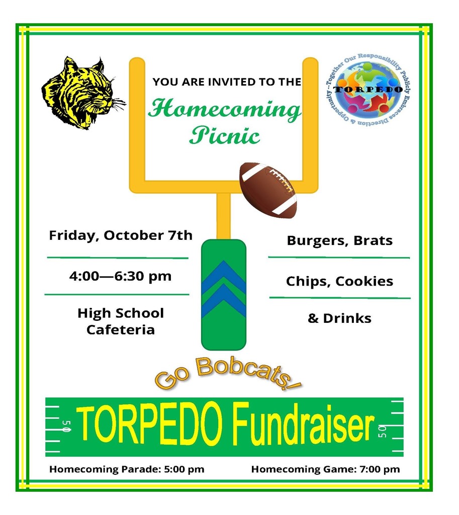 Homecoming Picnic, Friday October 7th, 2022, 4:00-6:30pm HS Cafeteria