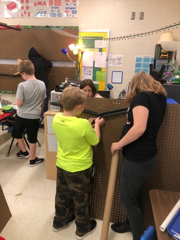 students building