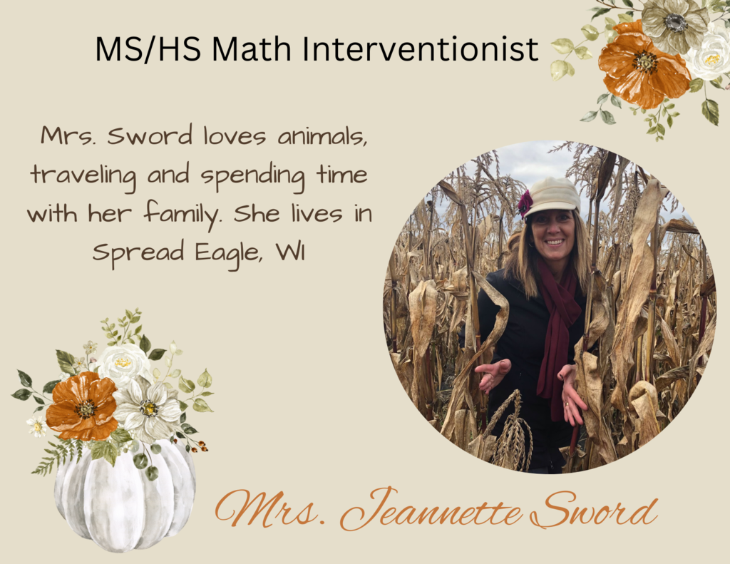 Mrs Jeannette Sword ms/hs math interventionist