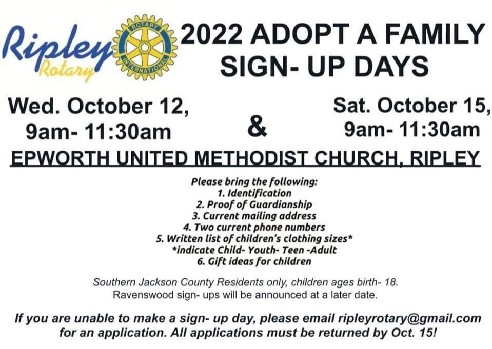 Adopt a Family Sign ups