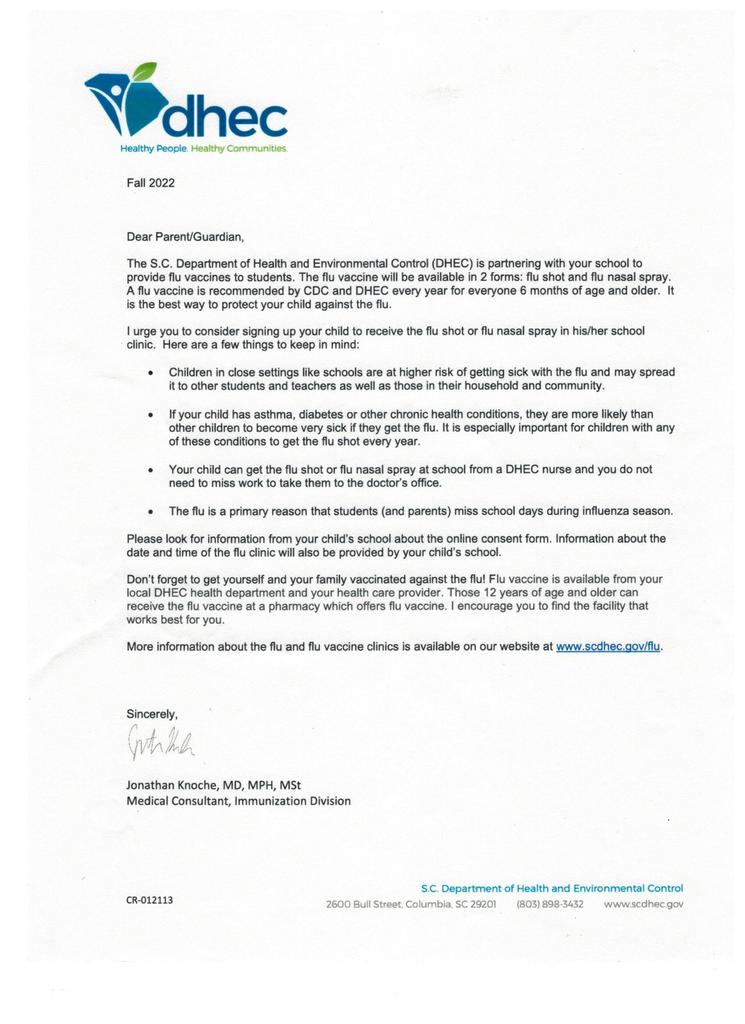Vaccine Information from DHEC