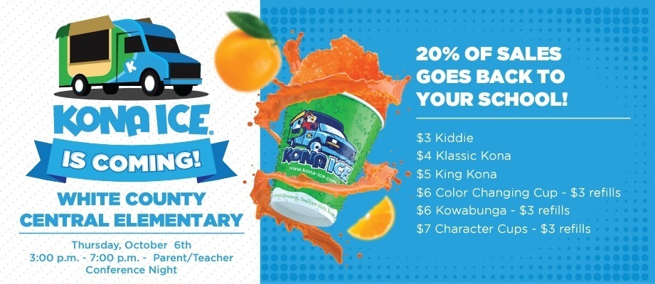Kona Ice gives 20% back to your school!