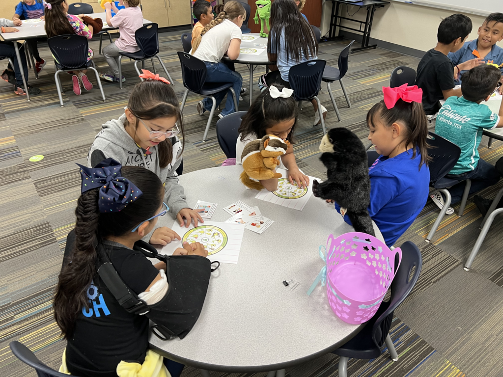 students problem solving with puppets