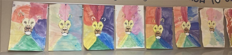 watercolor lions 3rd grade