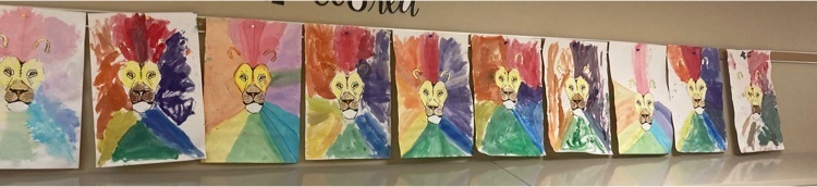 watercolor lions 3rd grade