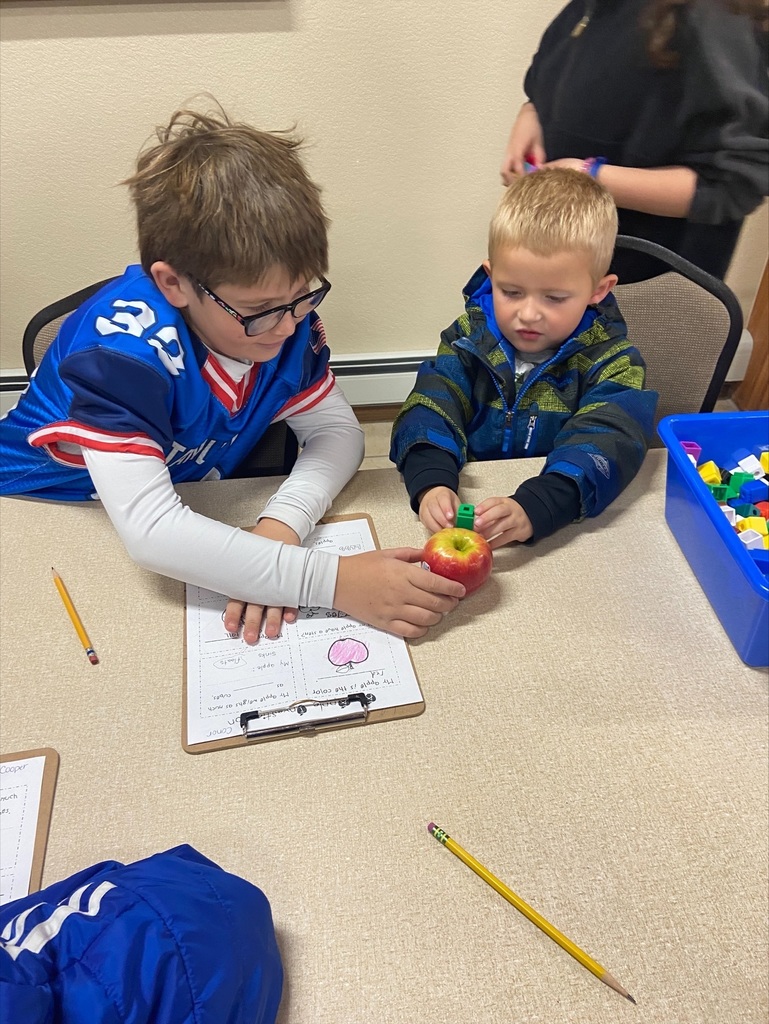 Measuring the apple.