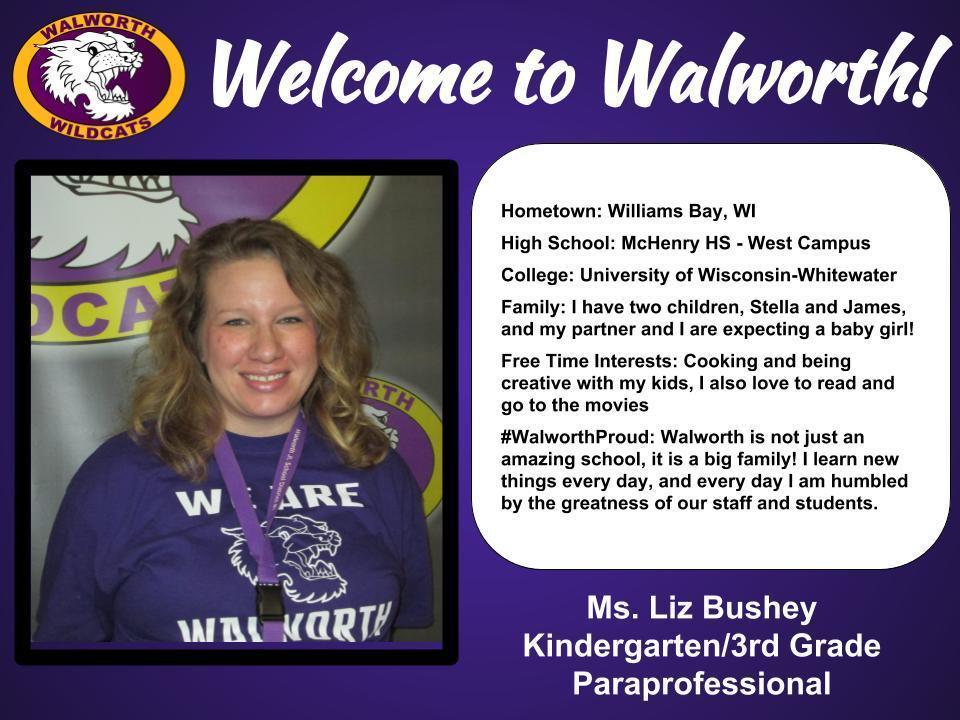 Welcome Ms. Bushey!