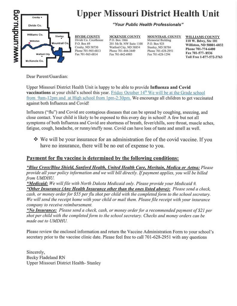 Upper Missouri District Health Unit Info