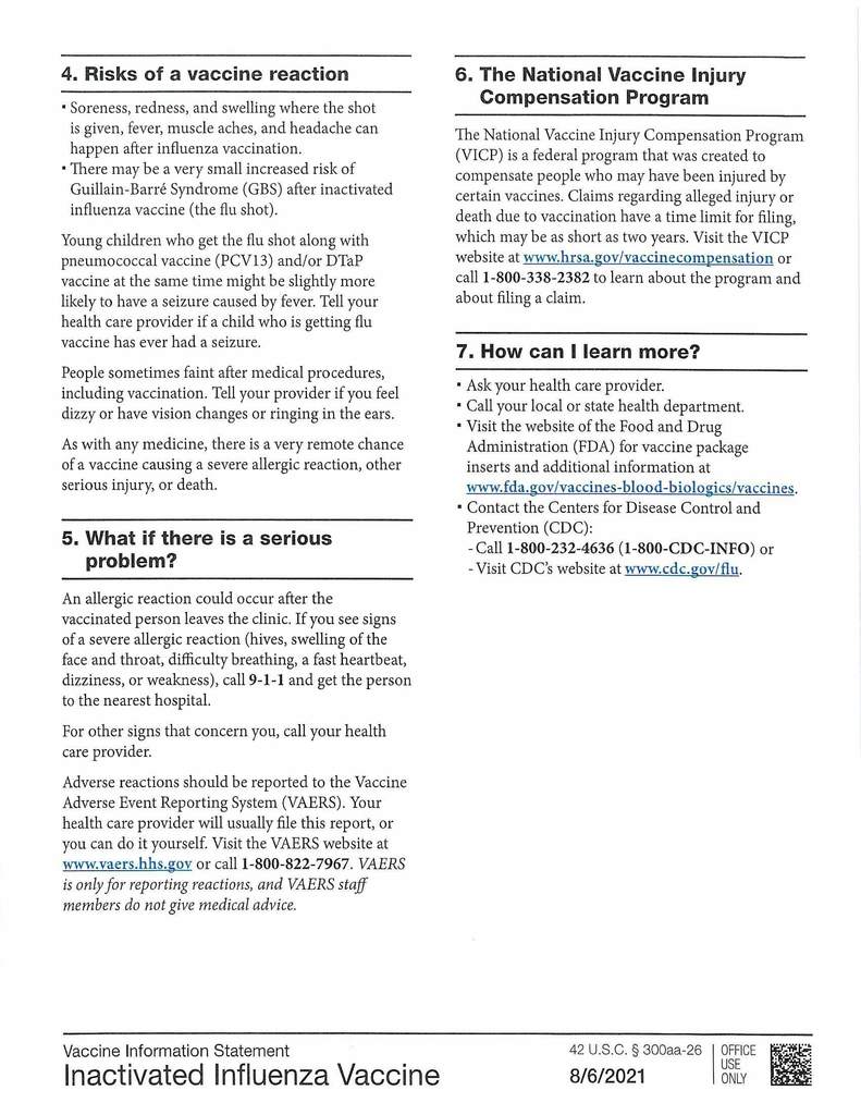 Flu Vaccine info page 2