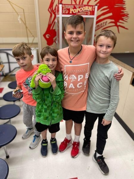 students together in lunch room