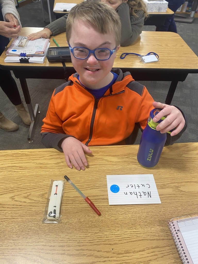 Student with a white cane cookie