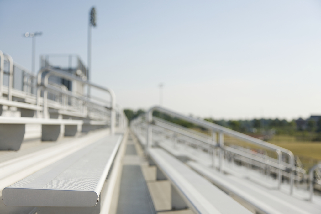 Bleachers staggered at high school stadium