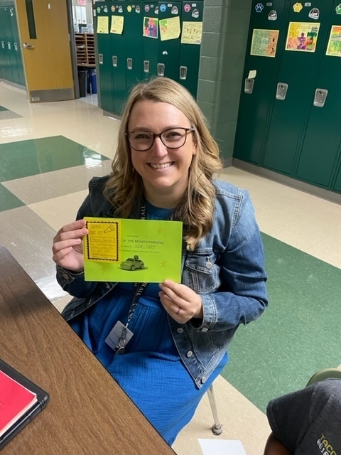 staff member with an award
