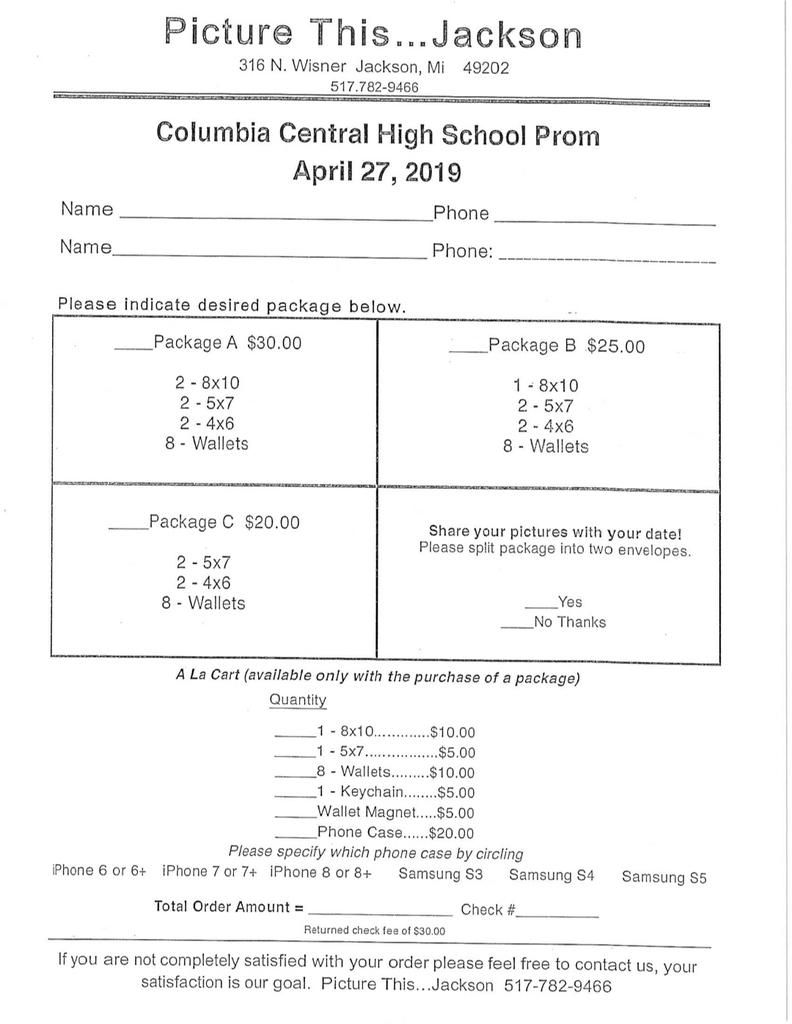 Prom, 2019 Information