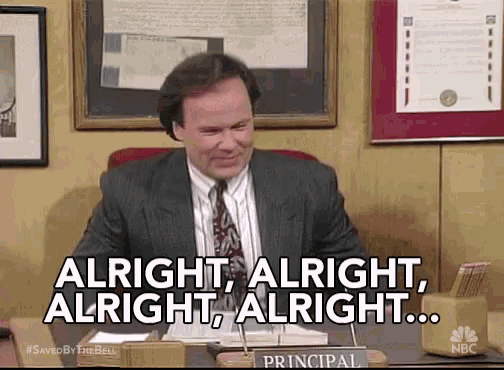 Alright. Alright. Saved By the Bell's Principal Belding keeps us all in line as we celebrate FZSD's Principals this month