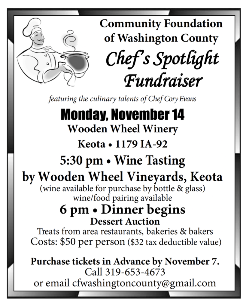 Chef's Spotlight Fundraiser Flyer