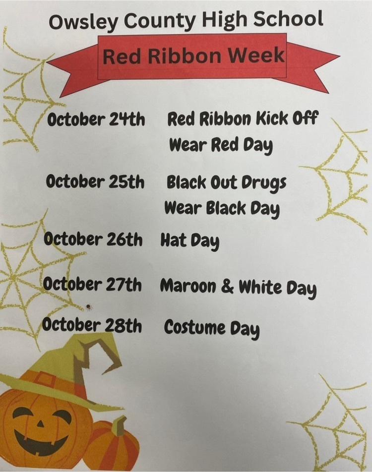 Red Ribbon Week October 24th-28th