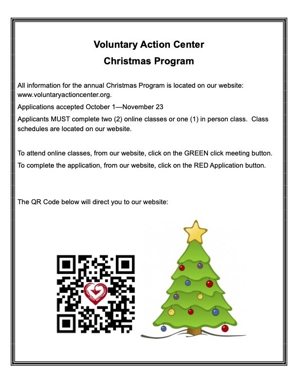 Christmas assistance flyer